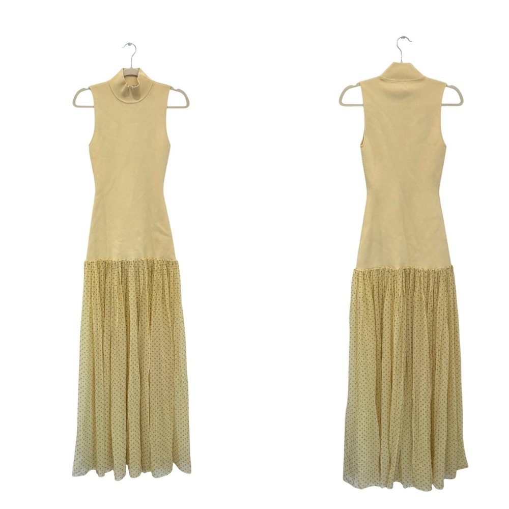 NWT HELSA Helsa Costanza Gown in butter yellow polka dot - Picture 15 of 17